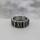 Kobine Men's Punk Roman Numeral Pattern Ring