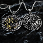 Kobine Men's Punk Runes Fenrir Necklace