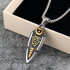 Kobine Men's Punk Runes Valknut Necklace