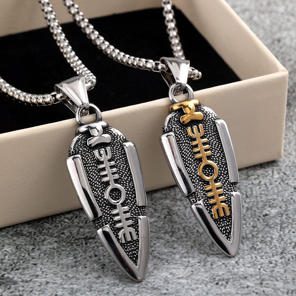 Kobine Men's Punk Runes Valknut Necklace