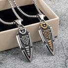 Kobine Men's Punk Runes Valknut Necklace
