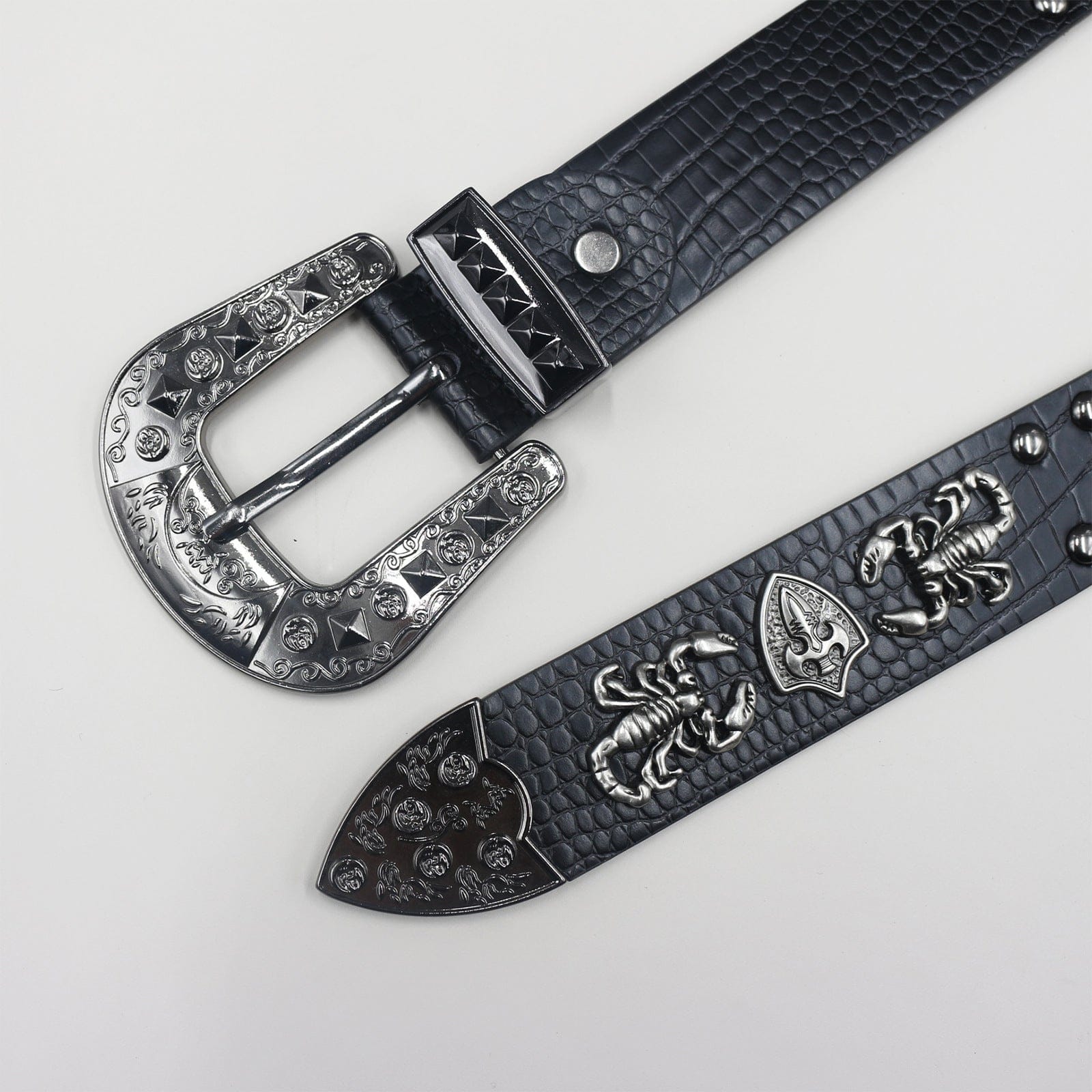 Kobine Men's Punk Scorpion Studded Belts