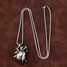 Kobine Men's Punk Screw Heart Necklace