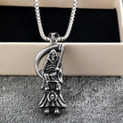 Kobine Men's Punk Scythe Skull Necklace