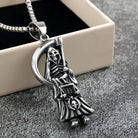Kobine Men's Punk Scythe Skull Necklace