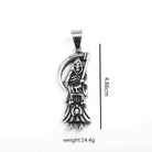 Kobine Men's Punk Scythe Skull Necklace