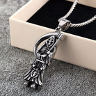 Kobine Men's Punk Scythe Skull Necklace