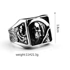 Kobine Men's Punk Skeleton Scythe Death Ring