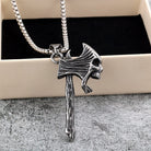 Kobine Men's Punk Skull Axe Necklace