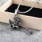 Kobine Men's Punk Skull Axe Necklace