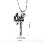 Kobine Men's Punk Skull Axe Necklace