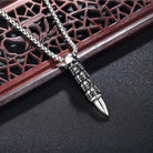 Kobine Men's Punk Skull Bullet Necklace