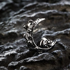 Kobine Men's Punk Skull Crescent Pendant Necklace