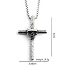 Kobine Men's Punk Skull Cross Necklace