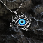 Kobine Men's Punk Skull Evil Eye Pendant Necklace