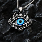 Kobine Men's Punk Skull Evil Eye Pendant Necklace