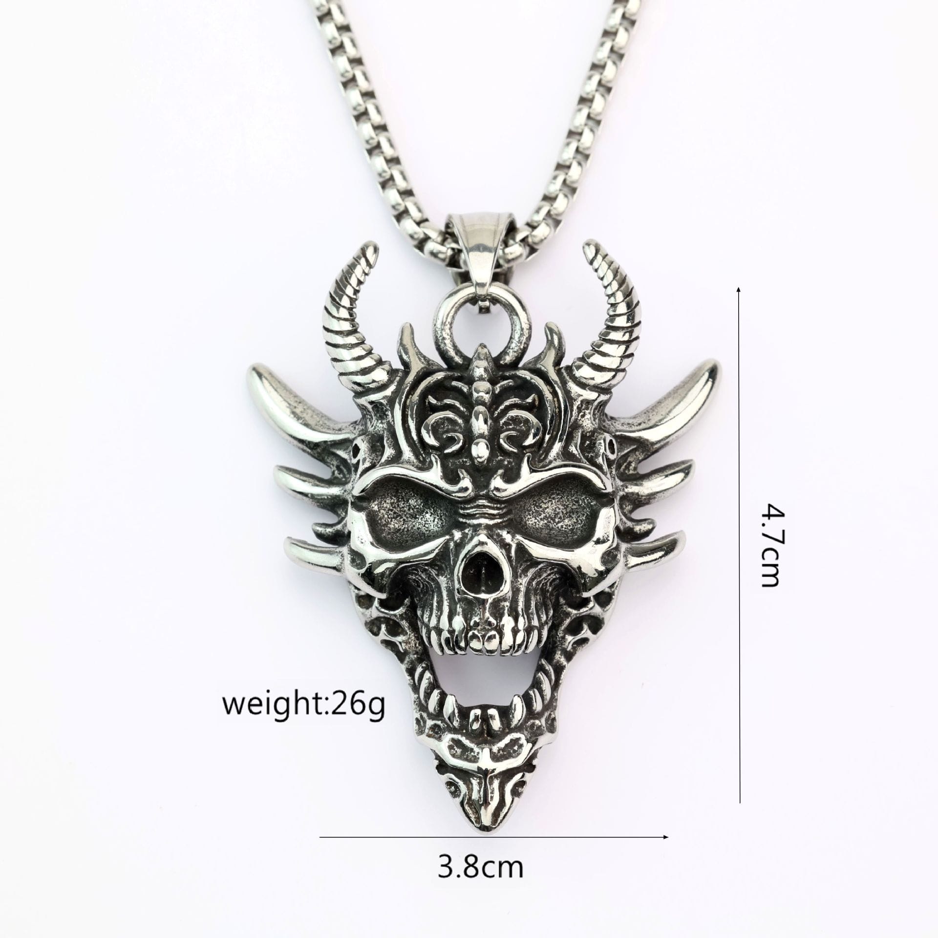 Kobine Men's Punk Skull Mask Necklace