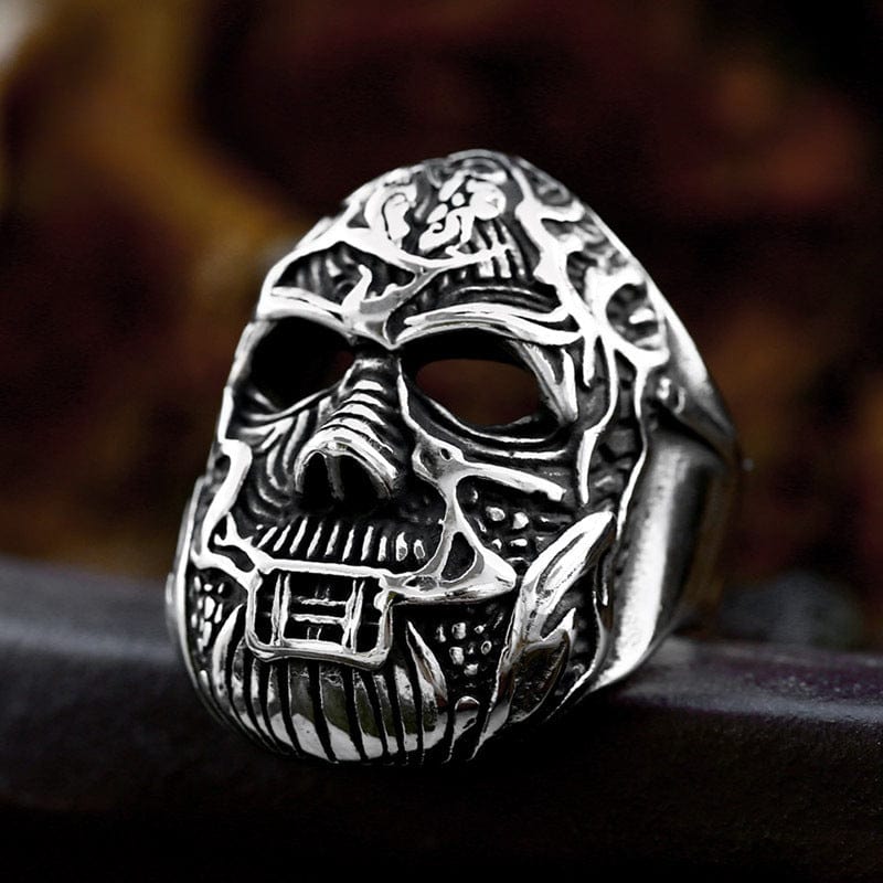 Kobine Men's Punk Skull Mask Ring