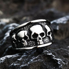Kobine Men's Punk Skull Ring