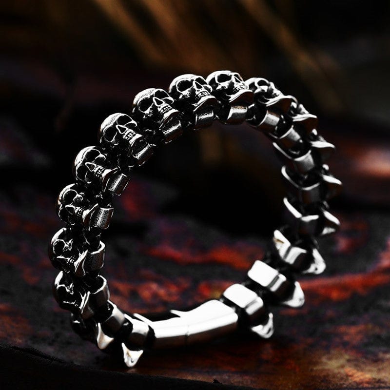Bracelet Manchette En Cuir Gothique Punk Shadow Knight - Style Rebelle Pour Homme - Accessoire Mode