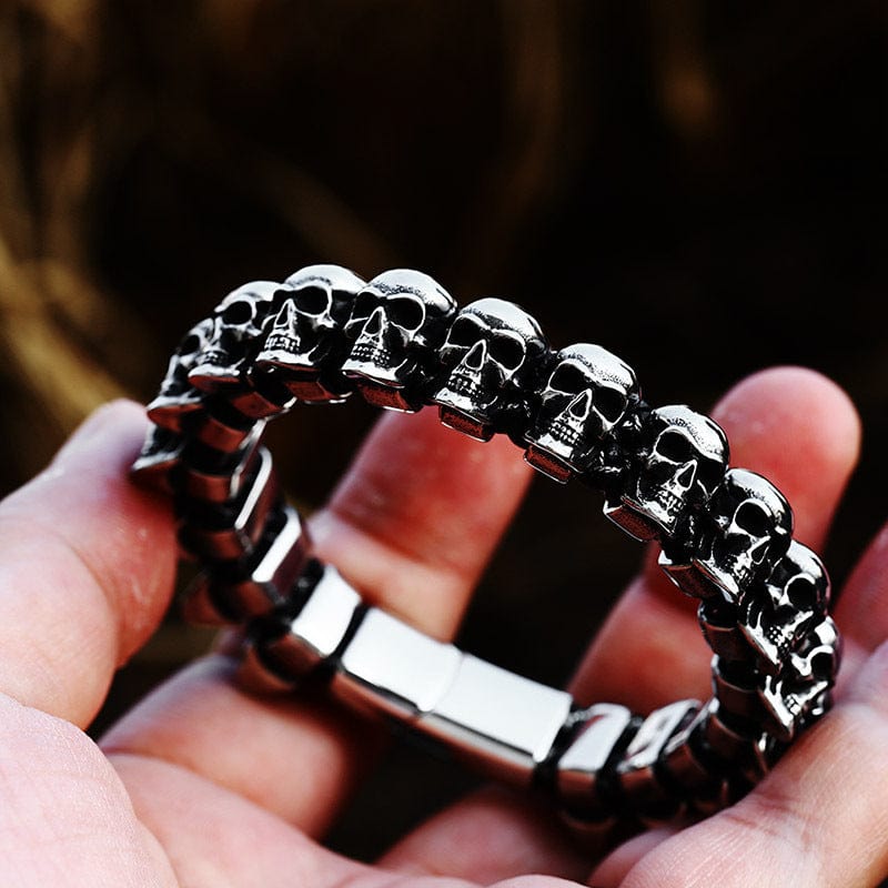 Kobine Men's Punk Skulls Chain Bracelet