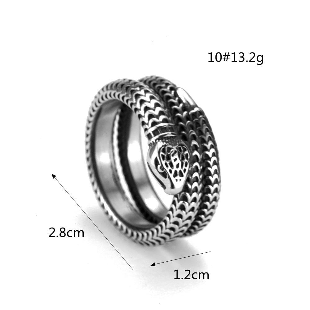 Kobine Men's Punk Snake Wrap Ring