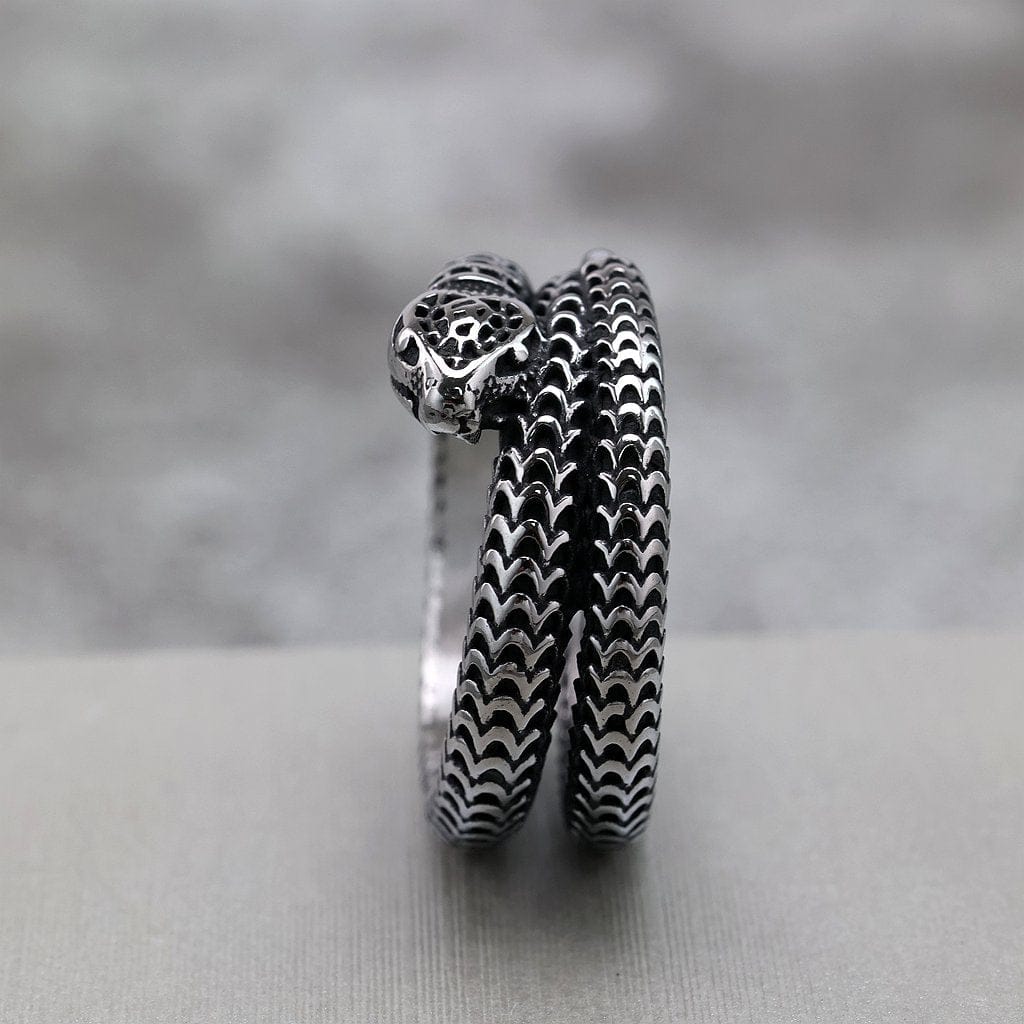Kobine Men's Punk Snake Wrap Ring