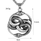 Kobine Men's Punk Snakes Entwined Necklace