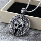 Kobine Men's Punk Spartan Helmet & Greek Key Pattern Necklace