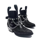 Kobine Men's Punk Spiked Chain Motorcycle Boots