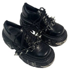 Kobine Men's Punk Spiked Chunky Platform Lace-Up Shoes