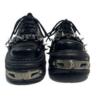 Kobine Men's Punk Spiked Chunky Platform Lace-Up Shoes
