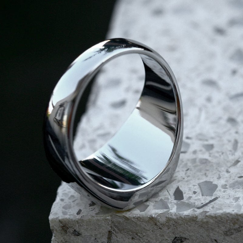 Kobine Men's Punk Square Glossy Ring