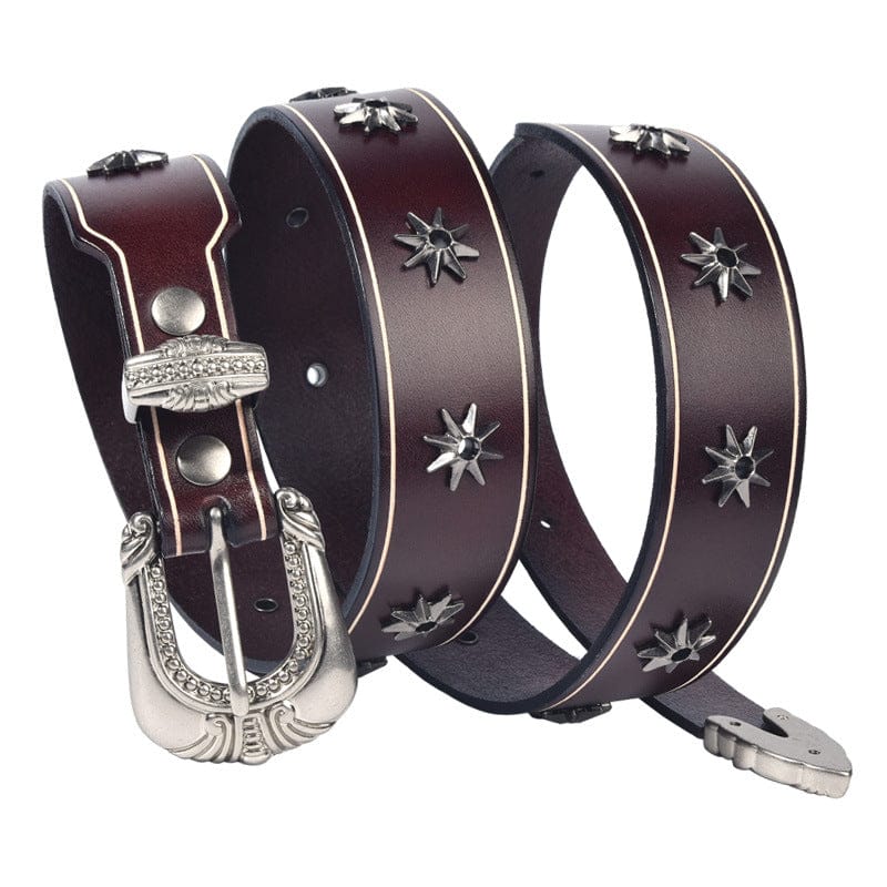 Kobine Men's Punk Star Rivet Belt