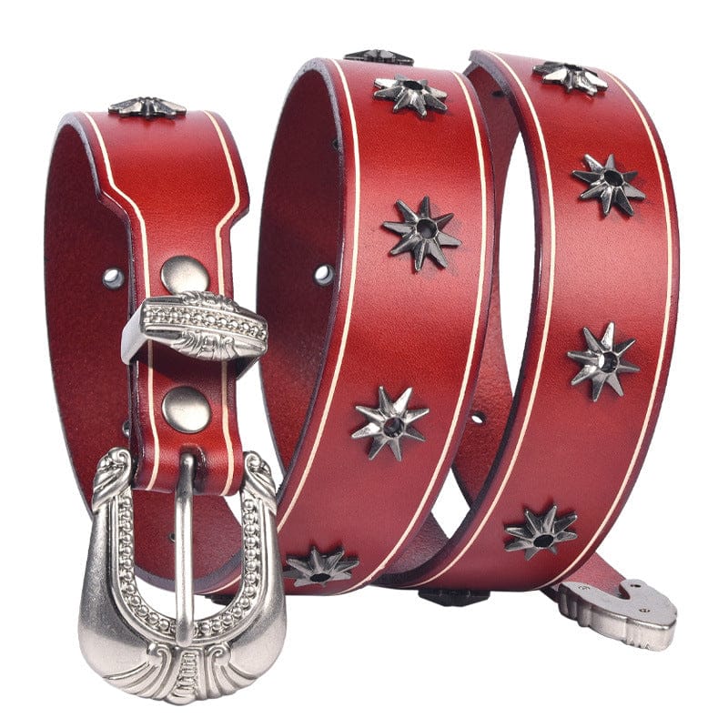 Kobine Men's Punk Star Rivet Belt