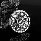Kobine Men's Punk Sun Twelve Constellations Carved Pendant Necklace