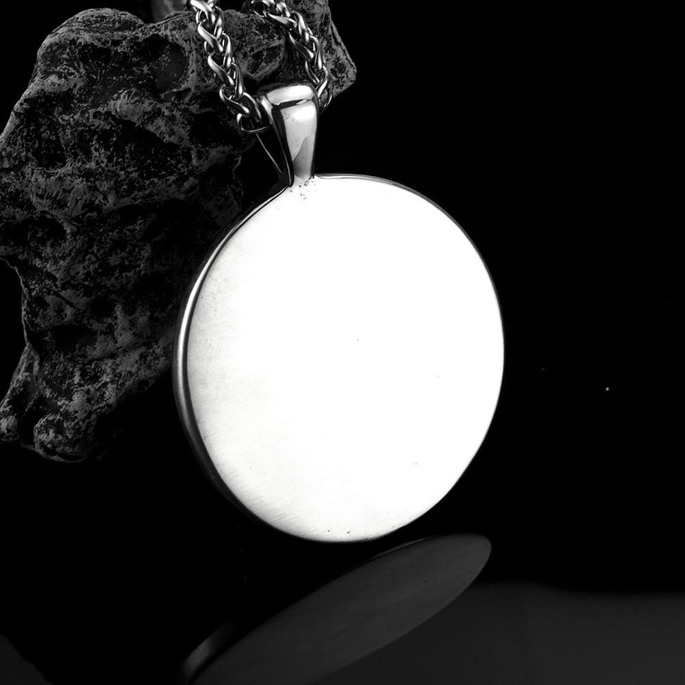 Kobine Men's Punk Sun Twelve Constellations Carved Pendant Necklace