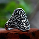 Kobine Men's Punk Totem Carving Ring