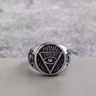 Kobine Men's Punk Triangle Eye Ring