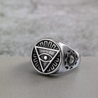 Kobine Men's Punk Triangle Eye Ring
