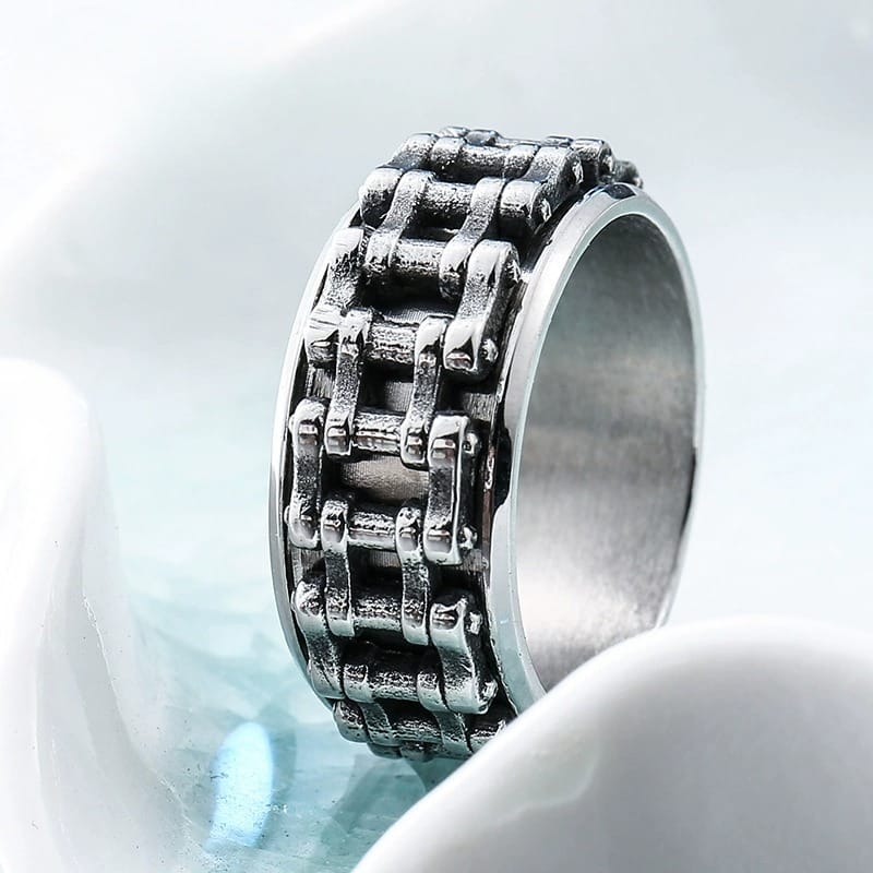 Kobine Men's Punk Turnable Chains Rings