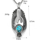 Kobine Men's Punk Turquoise Eagle Pendant Necklace