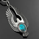 Kobine Men's Punk Turquoise Eagle Pendant Necklace