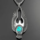 Kobine Men's Punk Turquoise Eagle Pendant Necklace