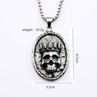 Kobine Men's Punk Uneven Crown Skull Necklace