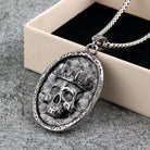 Kobine Men's Punk Uneven Crown Skull Necklace
