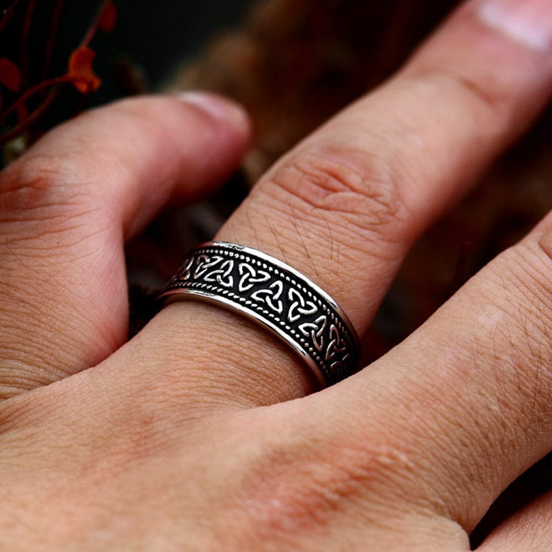 Kobine Men's Punk Viking Celtic Knot Ring