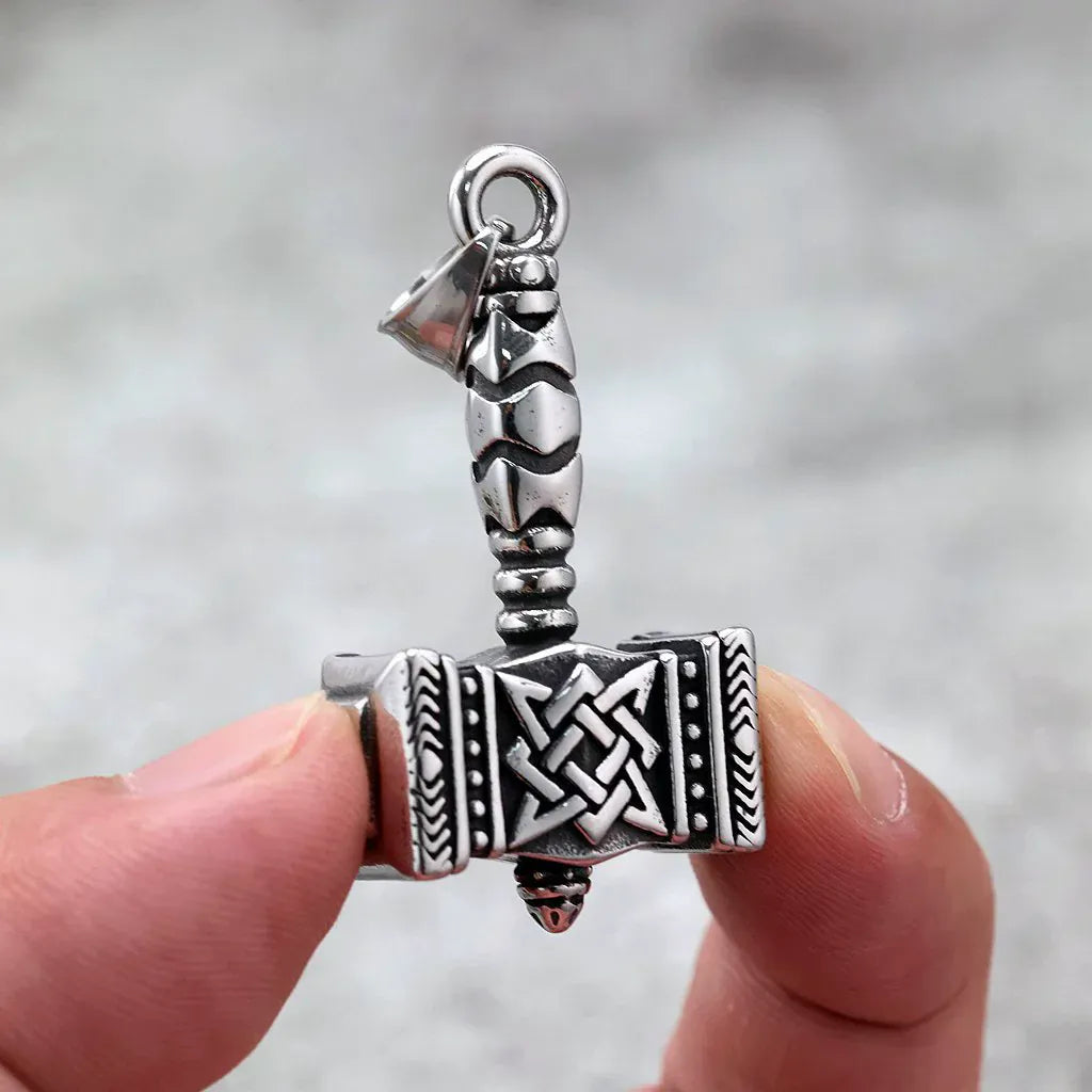 Kobine Men's Punk Viking Mjölnir Necklace