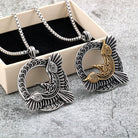 Kobine Men's Punk Viking Raven Annular Necklace
