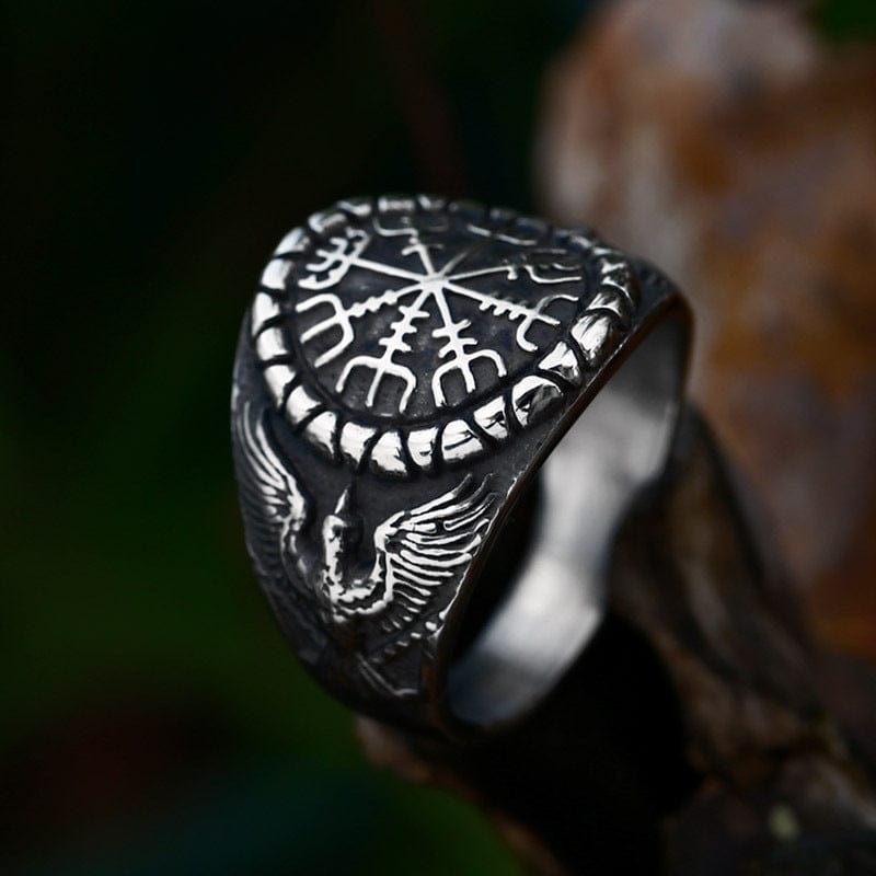 Kobine Men's Punk Viking Rune Ring